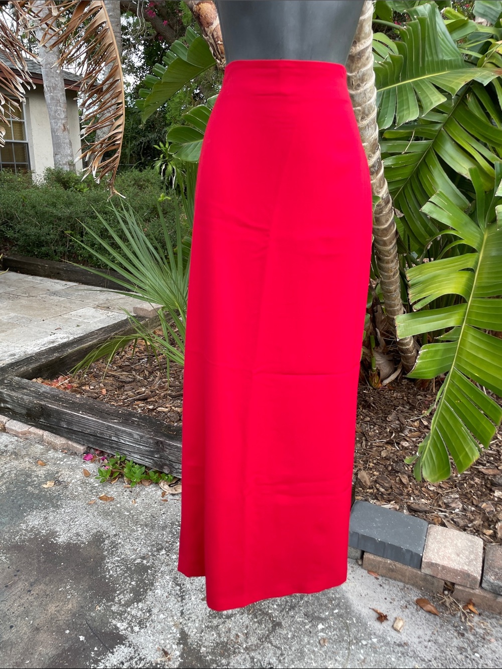 pure wool pencil or column maxi skirt with back slit